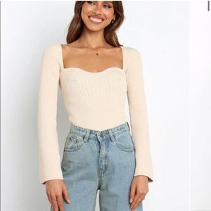 Petal‎ & Pup Aquerelle knit sweater top size 10 beige tan
